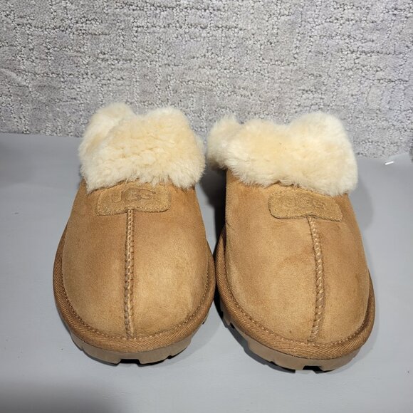 UGG Coquette Womens Size US 10 Chestnut Suede Sheepskin Lining Slip On Slipper - Picture 4 of 10